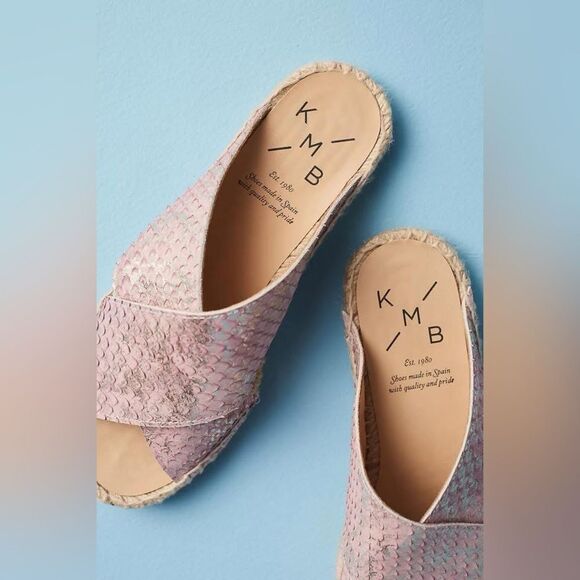 Anthropologie KMB Snake Print Espadrille Slide Sandals - Picture 2 of 14